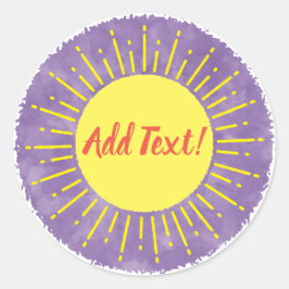 Sticker Rond Baby shower d'aquarelle Sunshine Arrière - plan pe