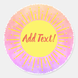 Sticker Rond Baby shower d'aquarelle Sunshine Arrière - plan pe