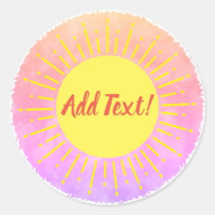 Sticker Rond Baby shower d'aquarelle Sunshine Arrière - plan pe
