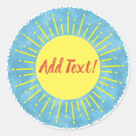 Sticker Rond Baby shower d'aquarelle Sunshine Arrière - plan pe