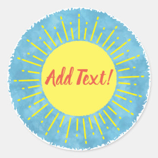 Sticker Rond Baby shower d'aquarelle Sunshine Arrière - plan pe
