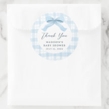 Baby Shower Darling Blue Watercolor à Carreaux et