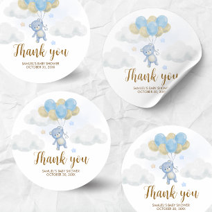 Sticker Rond Baby shower d'attente de l'ours