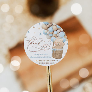 Sticker Rond Baby shower d'attente de l'ours en peluche  d'atte