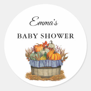 Sticker Rond Baby shower d'automne de Little Citrouille