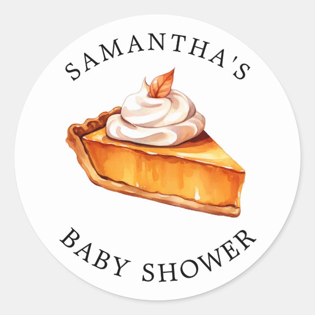 Sticker Rond Baby shower d'automne du Citrouille Cutie Pie (Devant)