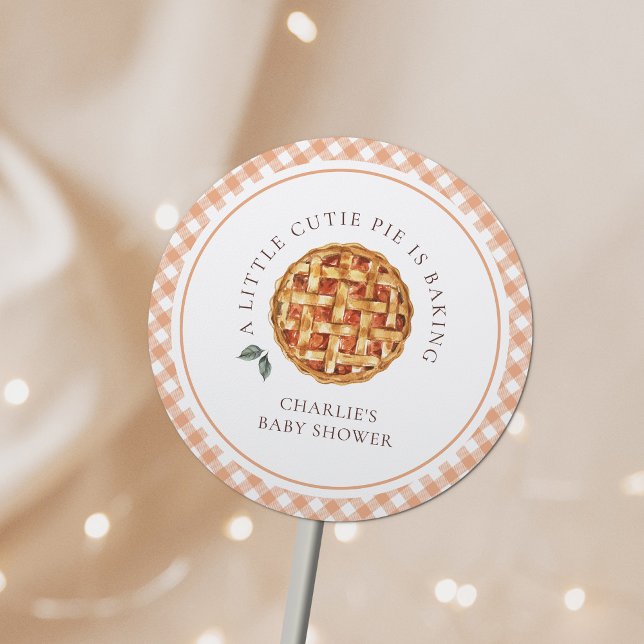 Sticker Rond Baby shower d'automne Little Cutie Pie (Créateur téléchargé)