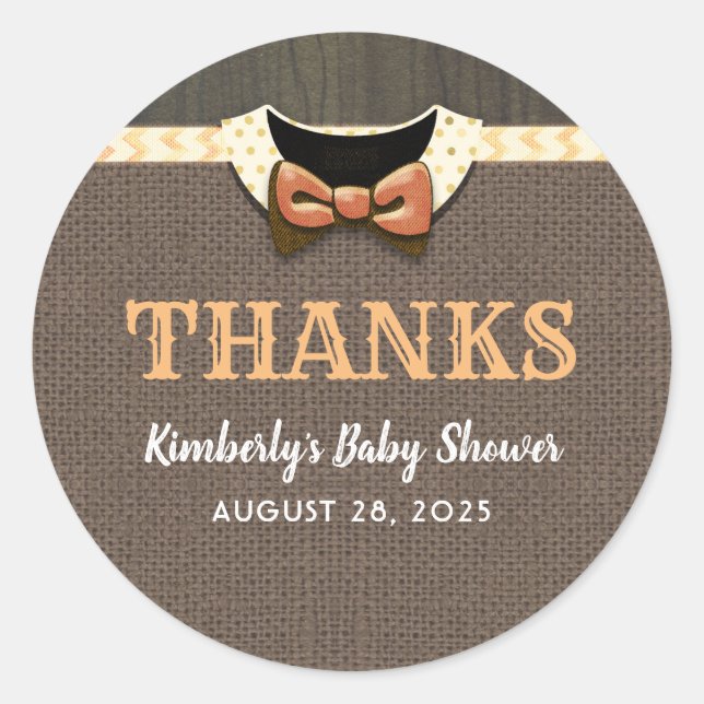 Sticker Rond Baby shower d'automne merci (Devant)
