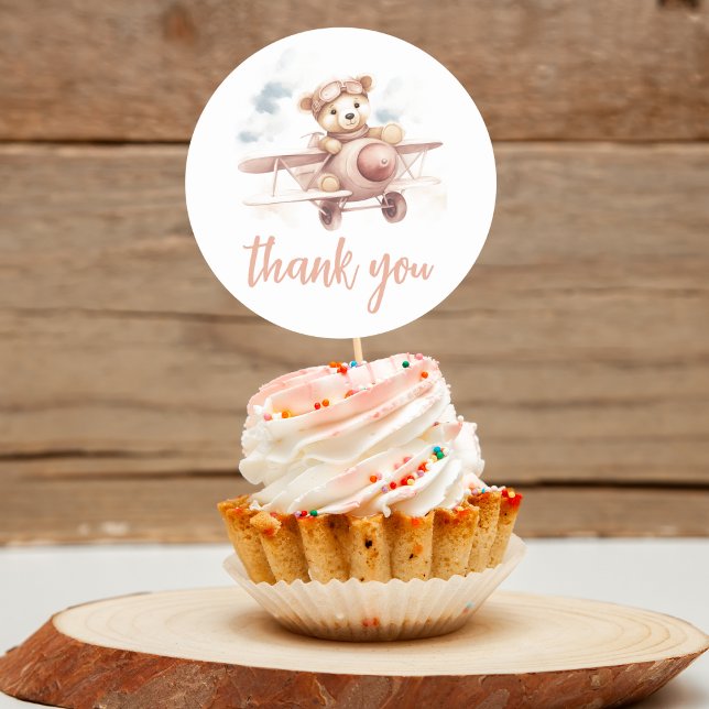 Sticker Rond Baby shower d'aventure Whimsical Pink (Créateur téléchargé)