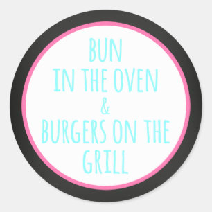 Sticker Rond baby shower de bières pour bébés barbecue 