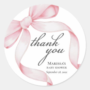 Sticker Rond Baby shower de boule rose