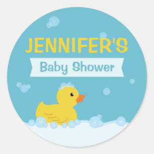 Sticker Rond Baby shower de canard en caoutchouc Neutre selon l