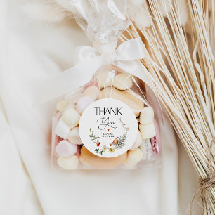 Sticker Rond Baby shower de champignons et fraises ou anniversa