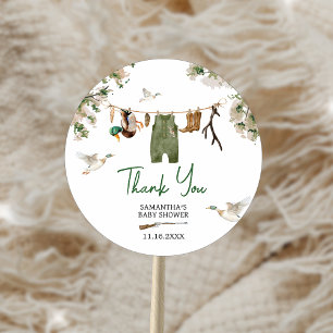 Sticker Rond Baby shower de chasse au canard