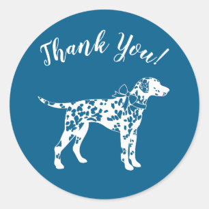 Sticker Rond Baby shower de Chien de Dalmatie, chienne rose