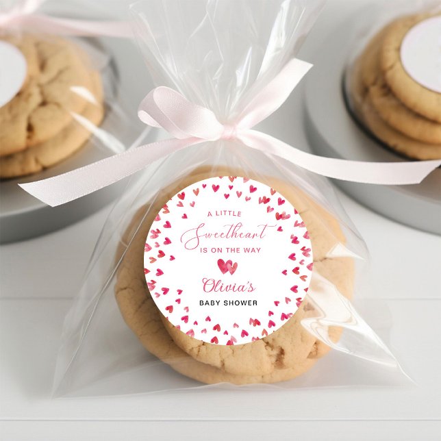 Sticker Rond Baby shower de coeur doux (Créateur téléchargé)