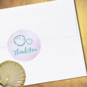 Sticker Rond Baby shower de coquillage