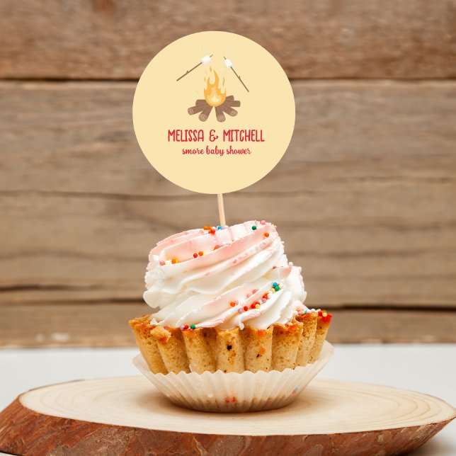 Sticker Rond Baby shower de feu de camp Smore piquets (Créateur téléchargé)