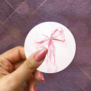 Sticker Rond Baby shower de fille à l'aquarelle simple de cou r