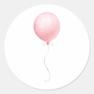 Sticker Rond Baby shower de filles de ballons rose moderne