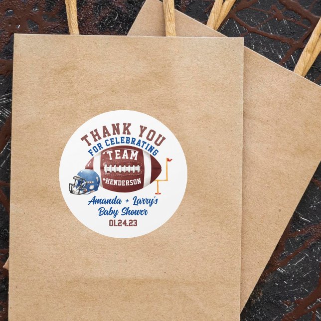 Sticker Rond Baby shower de football (Créateur téléchargé)