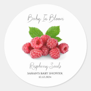 Sticker Rond Baby shower de graines de framboise