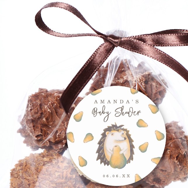 Sticker Rond Baby shower de hérisson (Créateur téléchargé)