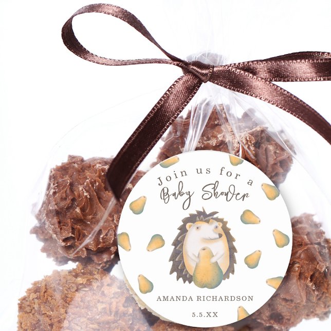 Sticker Rond Baby shower de hérisson (Créateur téléchargé)