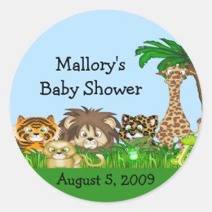 Sticker Rond Baby shower de Jungel