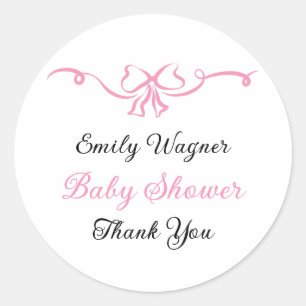 Sticker Rond Baby shower de la caverne rose délicat