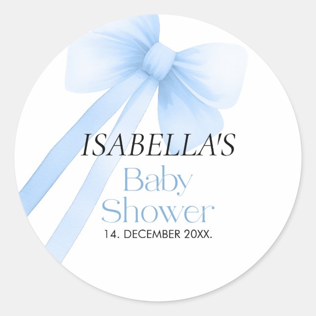 Sticker Rond Baby shower de la ceinture bleue (Devant)