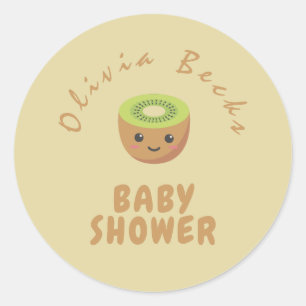 Sticker Rond Baby shower de Little Cutie Kiwi