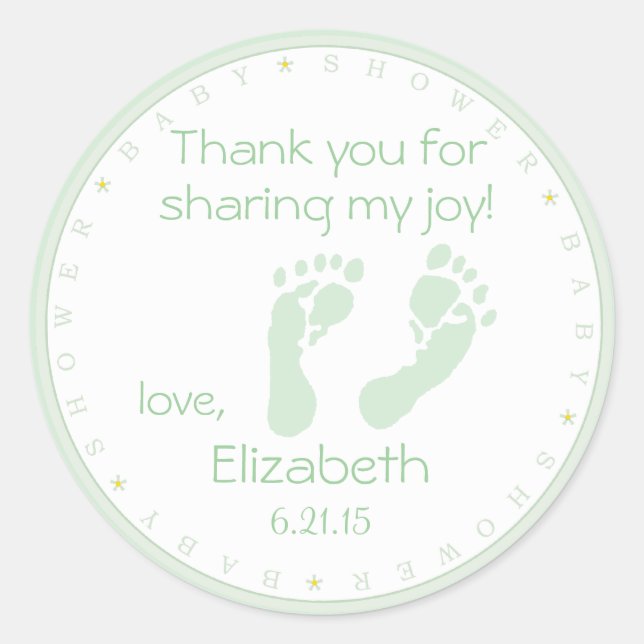 Sticker Rond Baby shower de Merci de  (Devant)