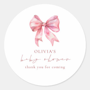 Sticker Rond Baby shower de Merci de coquette rose moderne