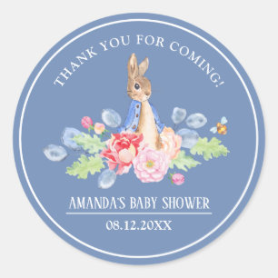 Sticker Rond Baby shower de Merci de lapin doux