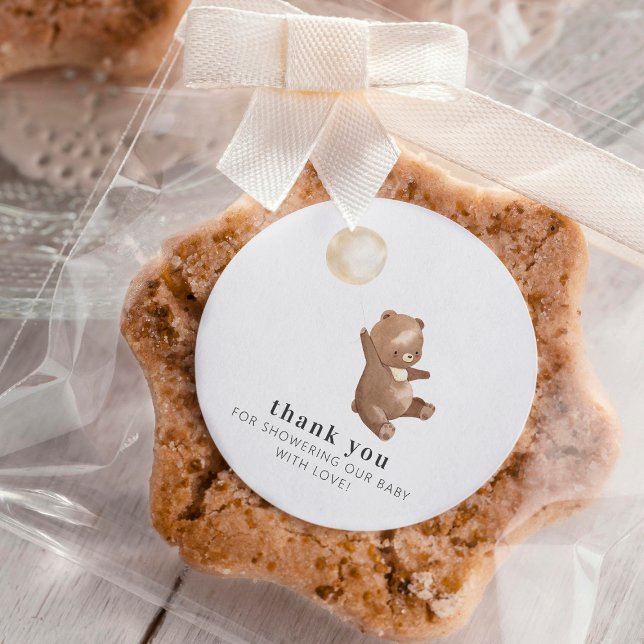 Sticker Rond Baby shower de Merci Ours et Ballotte simple et mo (Créateur téléchargé)