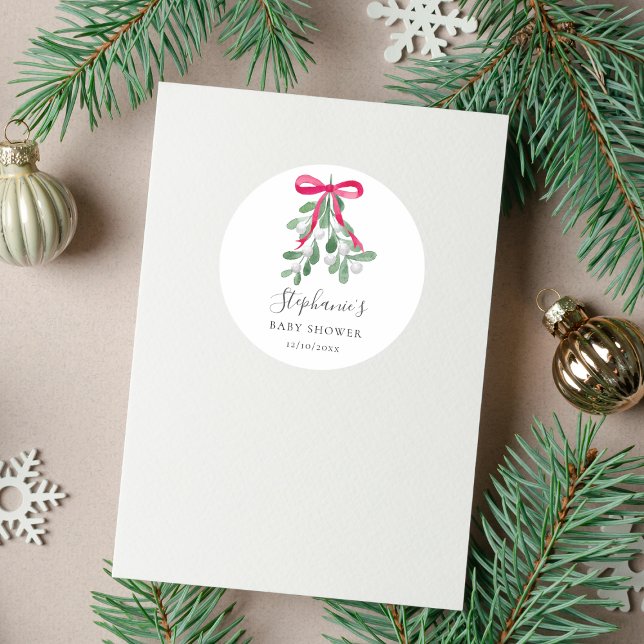 Sticker Rond Baby shower de Noël (Créateur téléchargé)