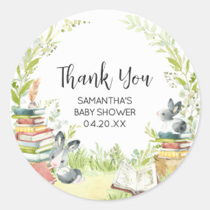 Sticker Rond Baby shower de nouveau chapitre Storybook