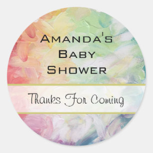 Sticker Rond Baby shower de peinture Abstrait texturé épais