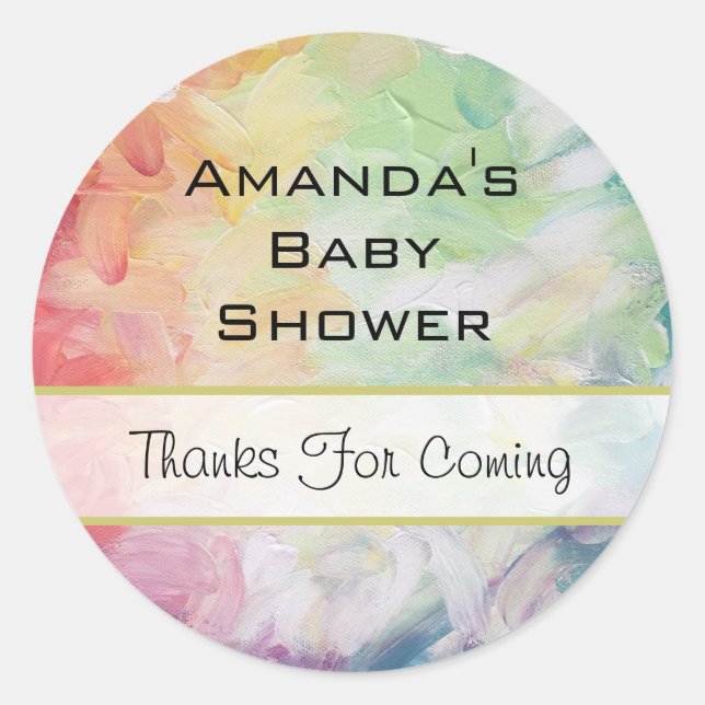 Sticker Rond Baby shower de peinture Abstrait texturé épais (Devant)