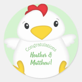 Sticker Rond Baby shower de poulet