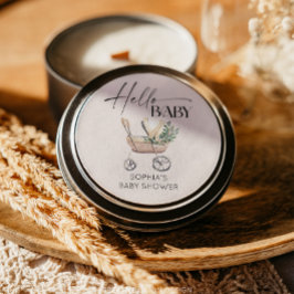 Sticker Rond Baby shower de poussette de bébé de Boho neutre po