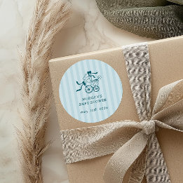 Sticker Rond Baby shower de poussette de bébé mignonne Preppy