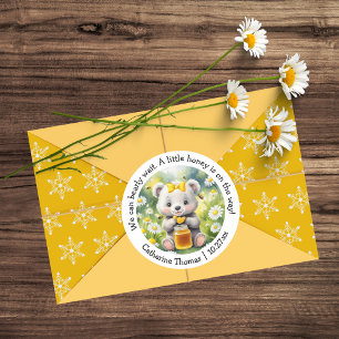 Sticker Rond Baby shower de printemps du jardin d'hiver de l'ou