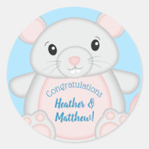 Baby shower de souris bleu