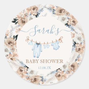 Sticker Rond Baby shower de vêtements pour bébé garçon