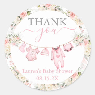 Sticker Rond Baby shower de vêtements pour bébés filles