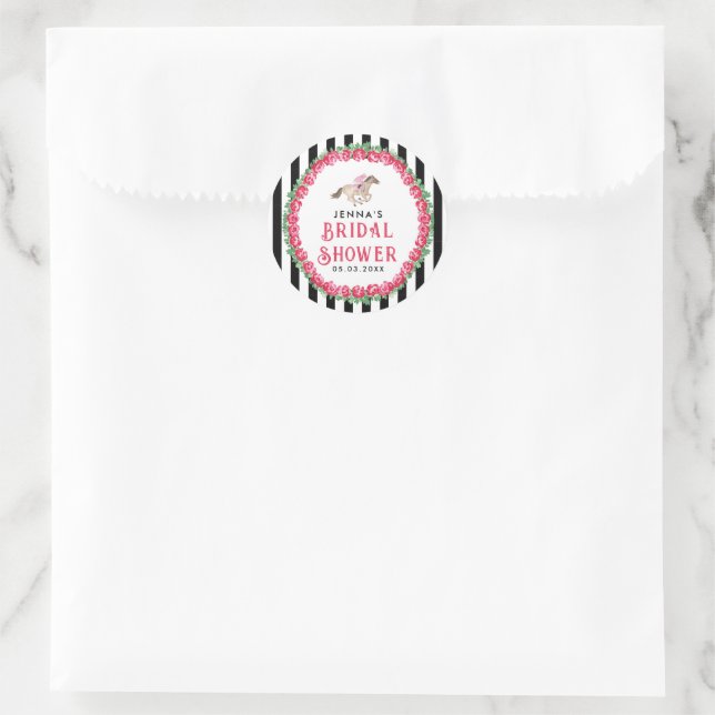 Sticker Rond Baby Shower Derby Mariage de cheval (Sac)