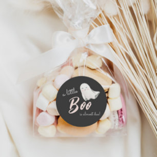 Sticker Rond Baby shower d'Halloween de Little Boo  