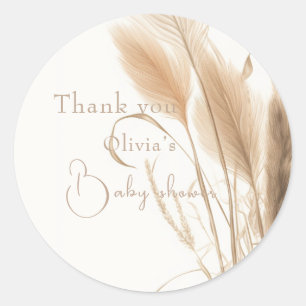 Sticker Rond baby shower d'herbe chicPampas